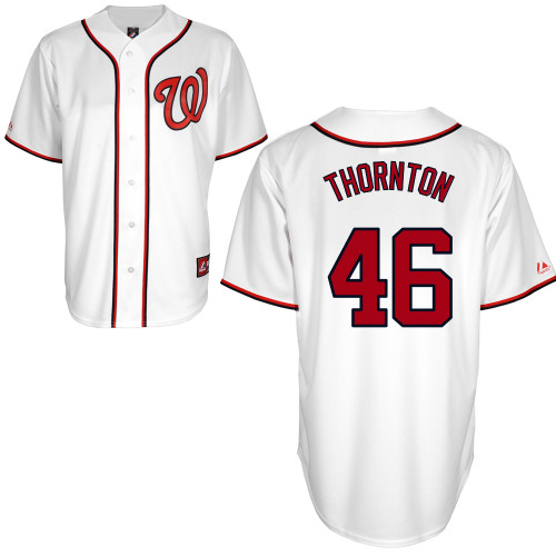 Matt Thornton #46 mlb Jersey-Washington Nationals Women's Authentic Home White Cool Base Baseball Jersey